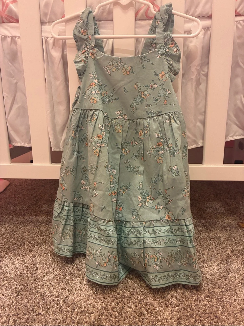 Mint Floral Ruffled Sundress - Picture 1 of 2